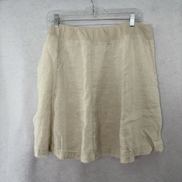 Caslon Women’s Natural Linen Color Mini Flare Paneled Skirt Size Large Work‎ - Picture 2 of 6